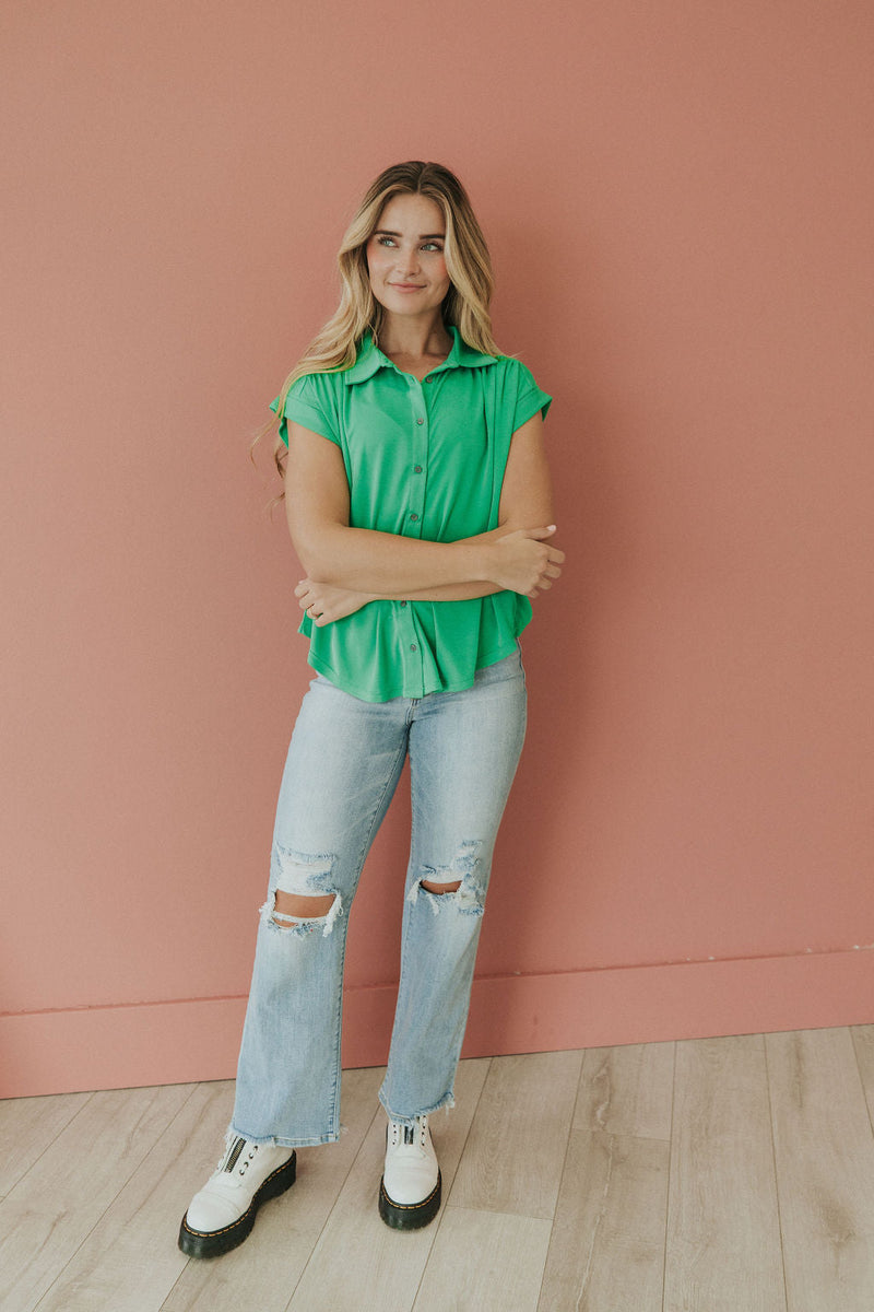 Here For You Button Down Top
