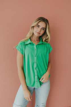 Here For You Button Down Top