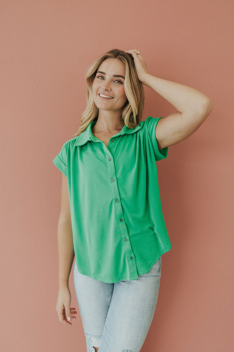 Here For You Button Down Top