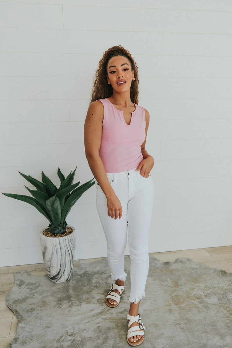 Wild Romance Ribbed Bodysuit- Pink
