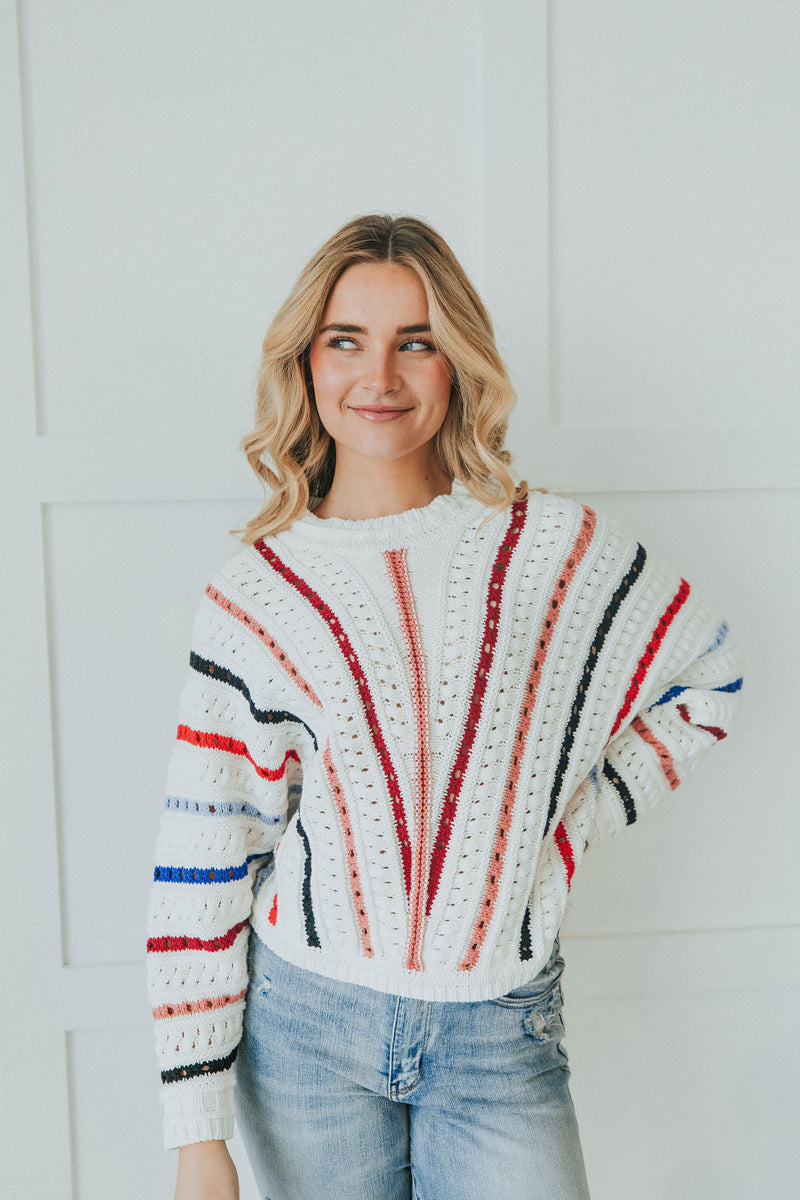 Feeling Fine Chevron Striped Sweater