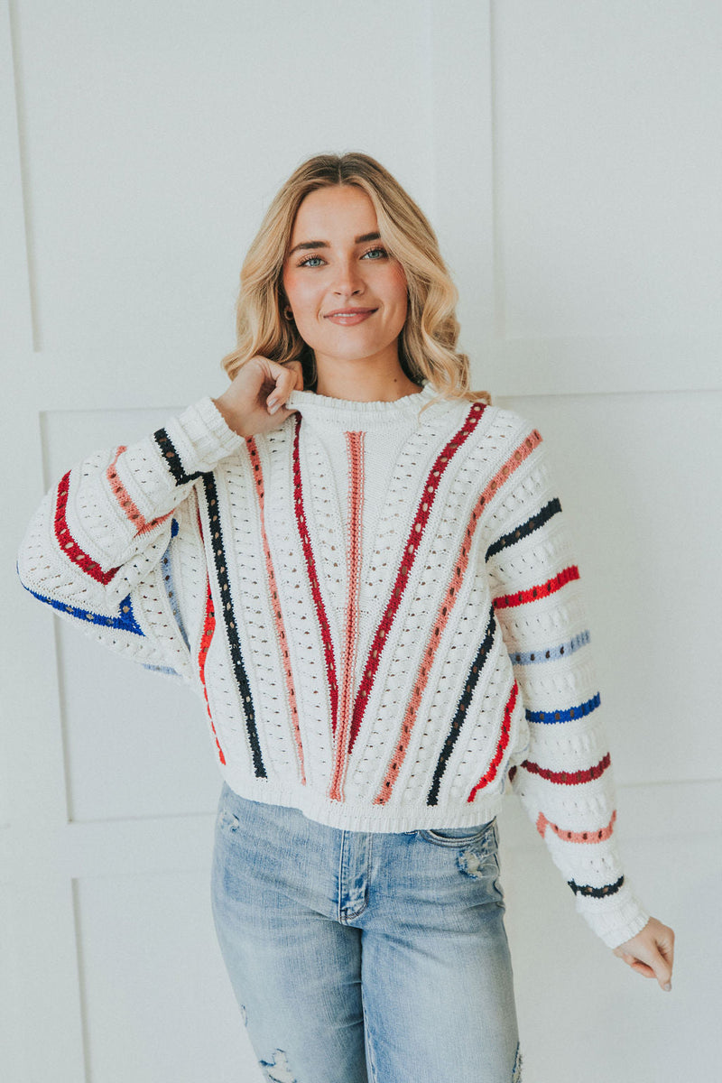 Feeling Fine Chevron Striped Sweater