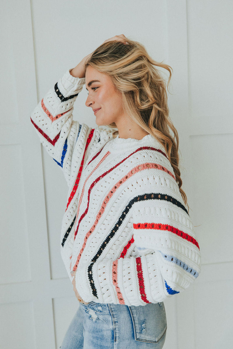 Feeling Fine Chevron Striped Sweater