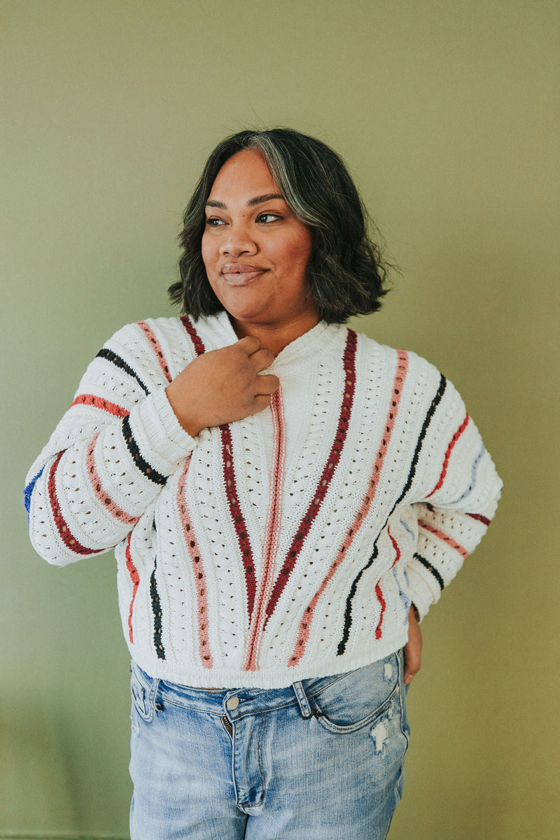 Feeling Fine Chevron Striped Sweater