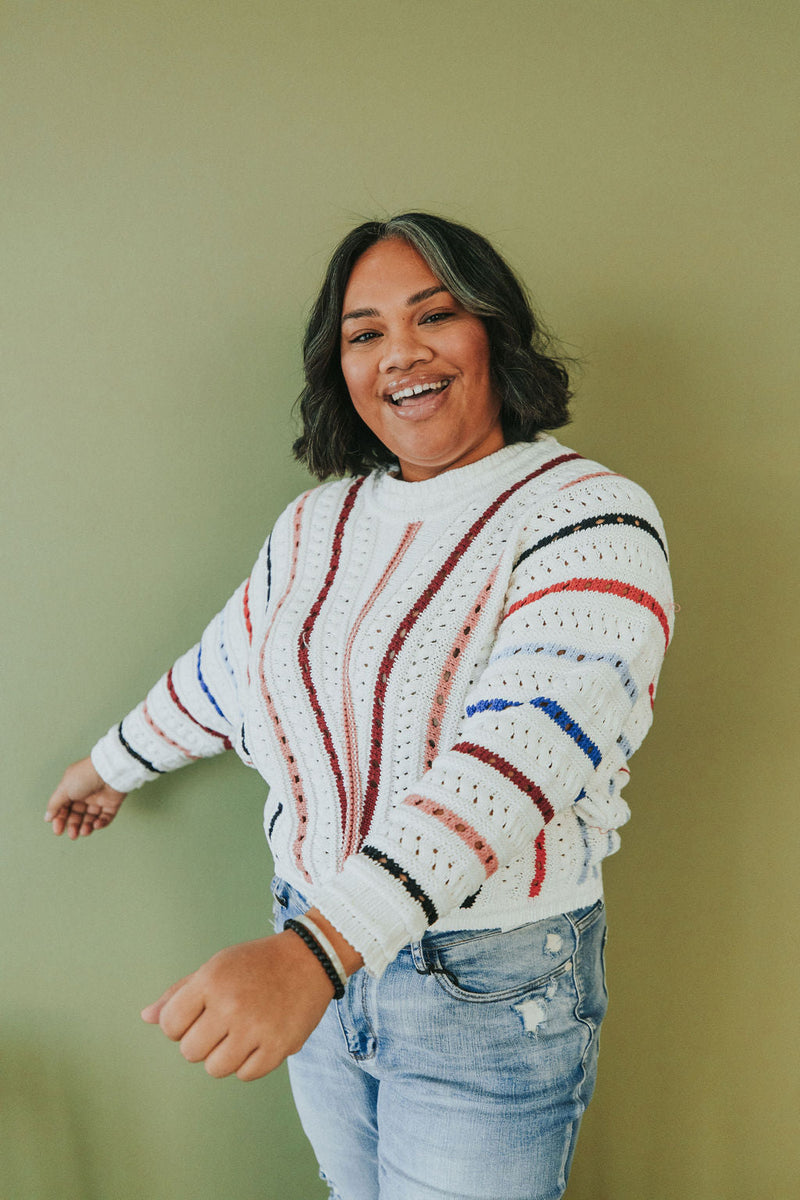 Feeling Fine Chevron Striped Sweater