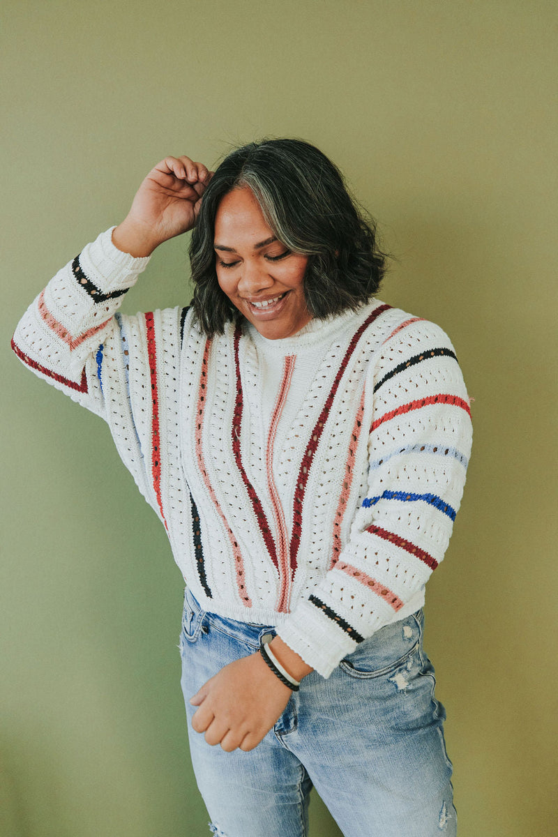Feeling Fine Chevron Striped Sweater