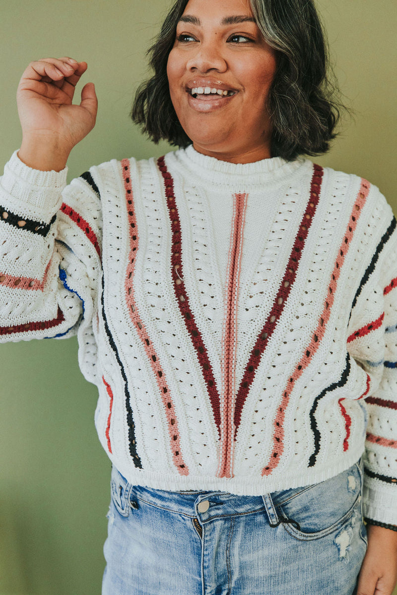 Feeling Fine Chevron Striped Sweater
