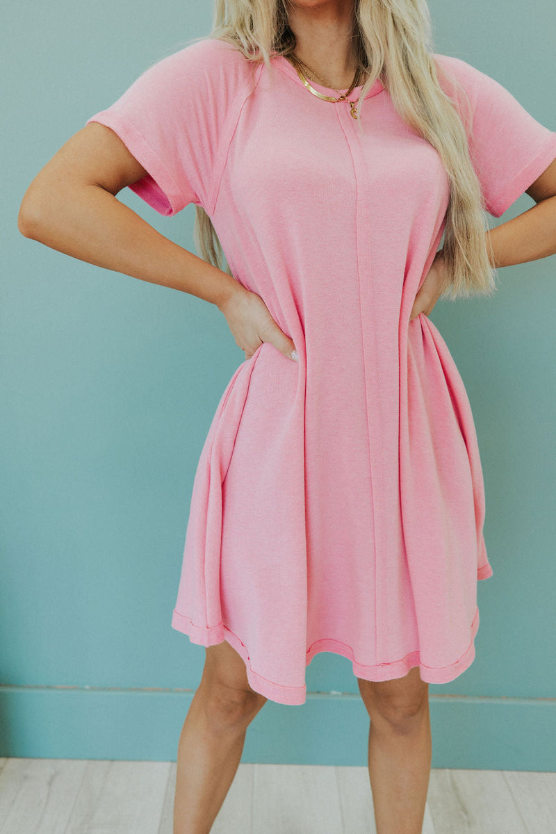 Catch Yourself Flare Fit Dress - Pink