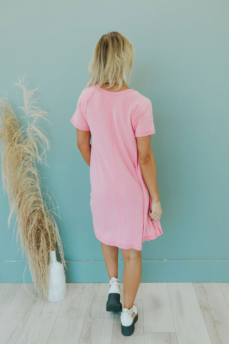 Catch Yourself Flare Fit Dress - Pink