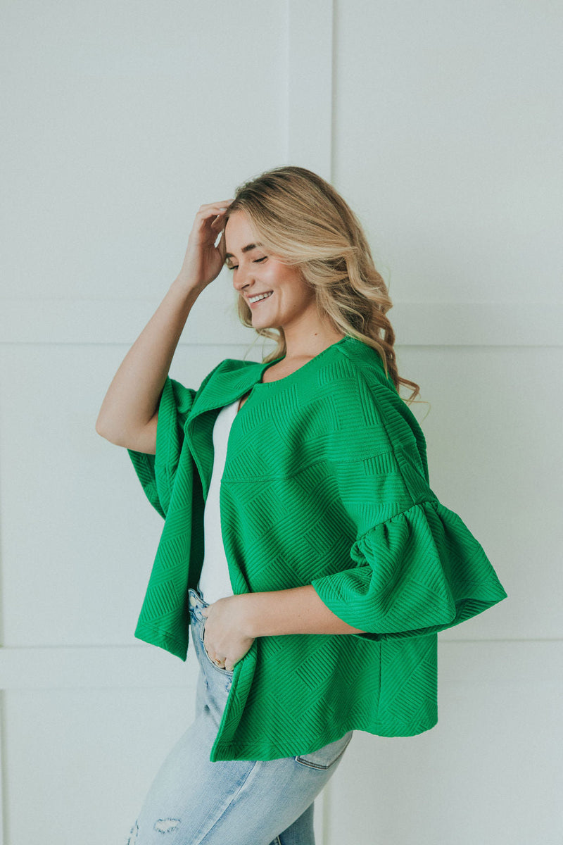 City Streets Ruffle Sleeve Jacket