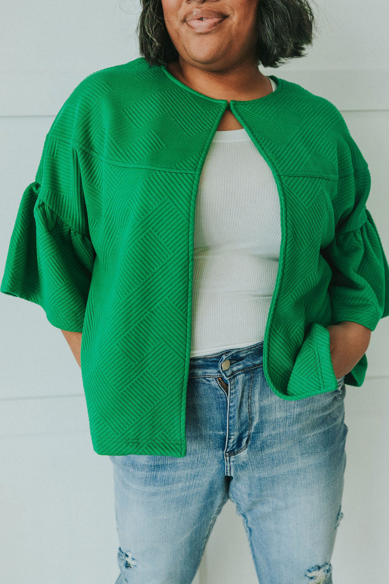 City Streets Ruffle Sleeve Jacket