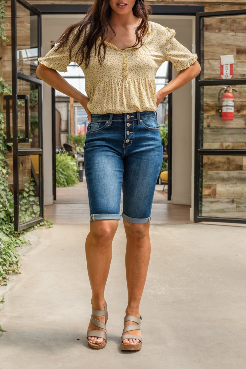 Over The Weekend Mid Rise Bermuda Shorts