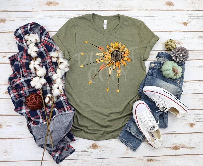 SUNFLOWER WITH ARROWS  Graphic Tee