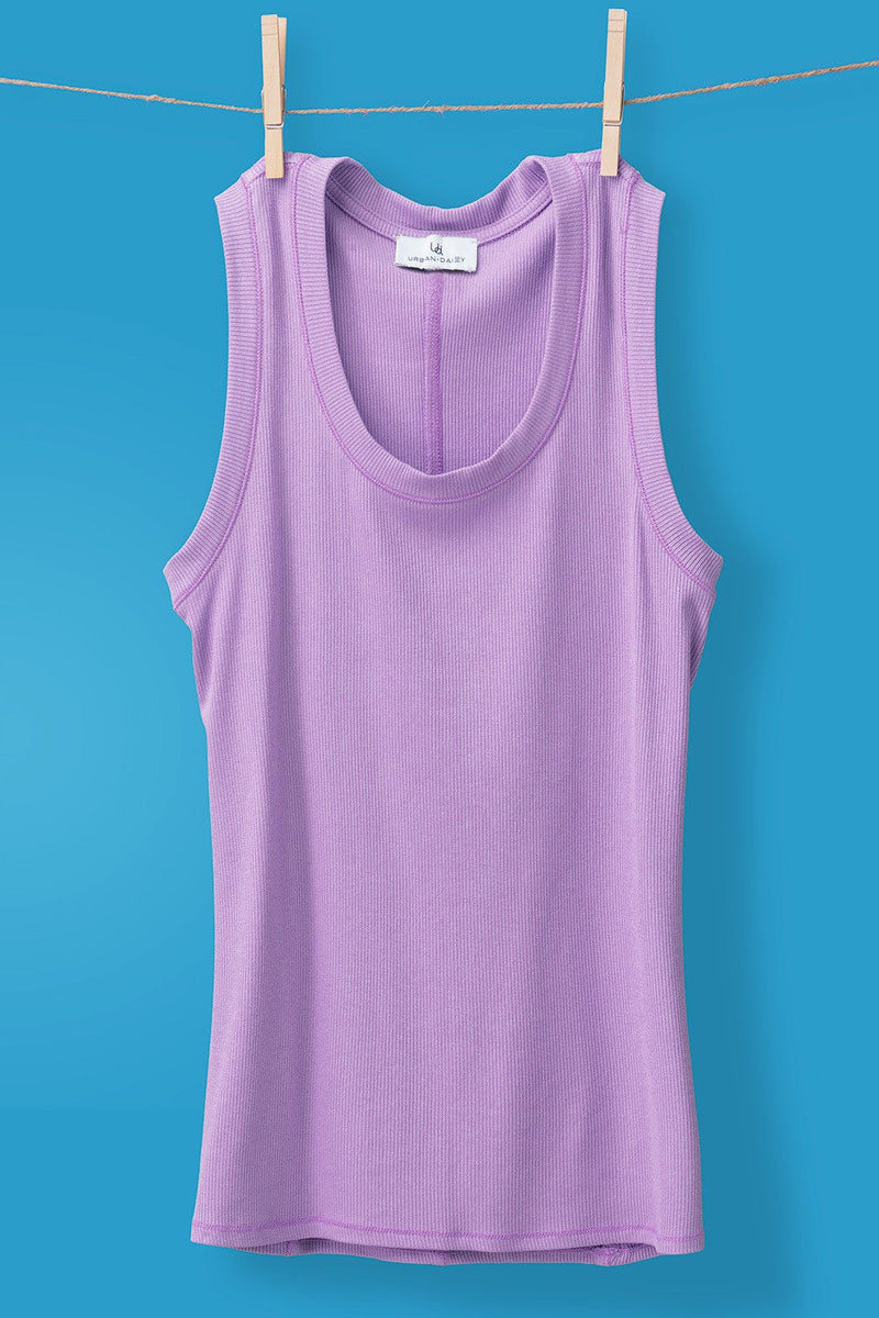 Summer Soulmates Ribbed Tank - Lavender