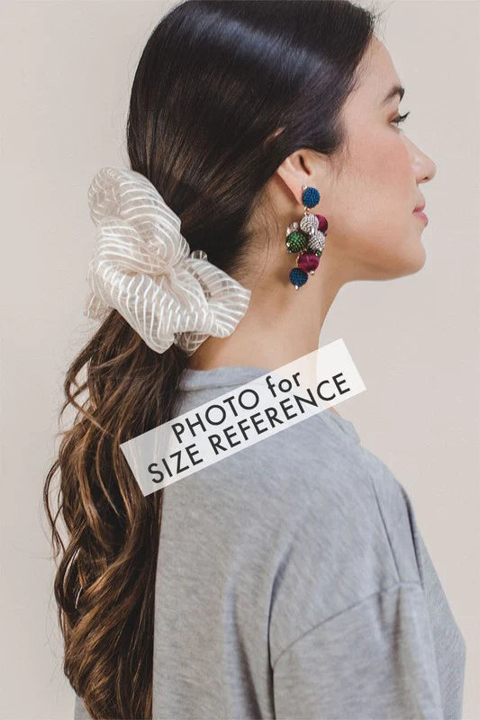 Linen Organza Hair Scrunchie- Cool Sand
