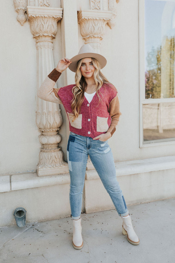 Turn To You Color Block Cardigan