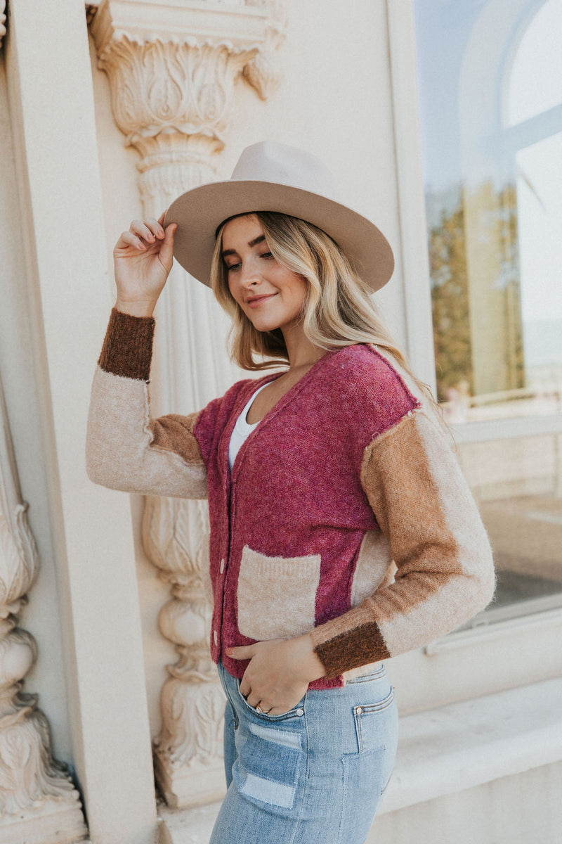 Turn To You Color Block Cardigan