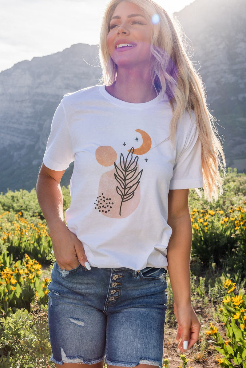 Starry Moon Abstract Graphic Tee