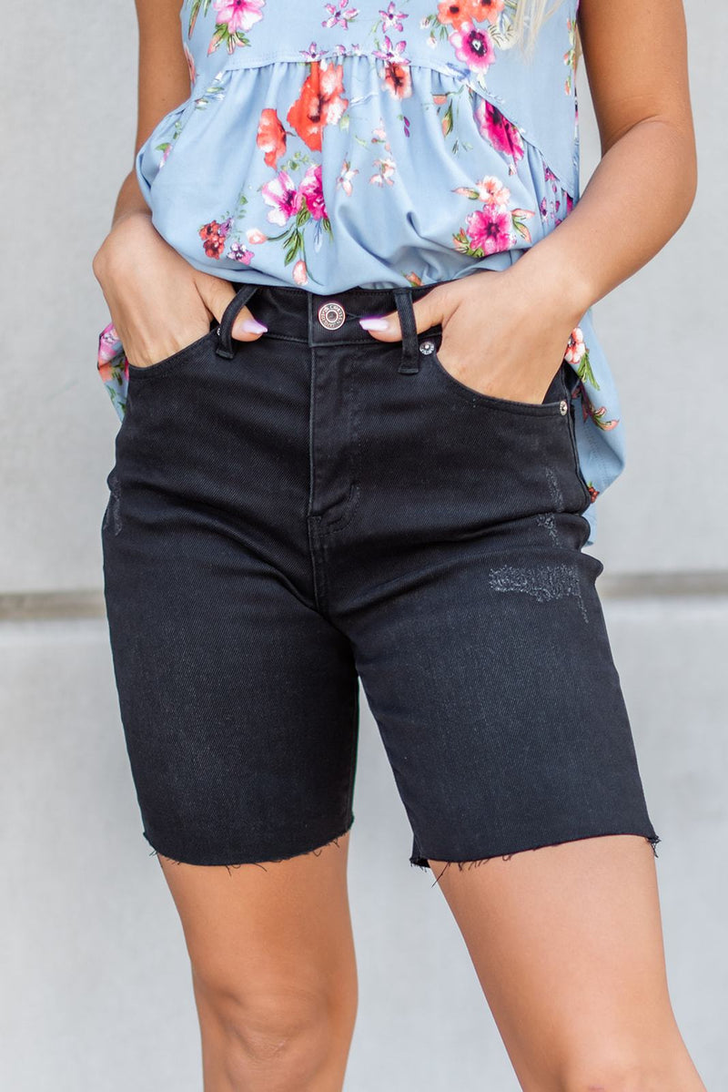 Worth The Wait Raw Hem Shorts