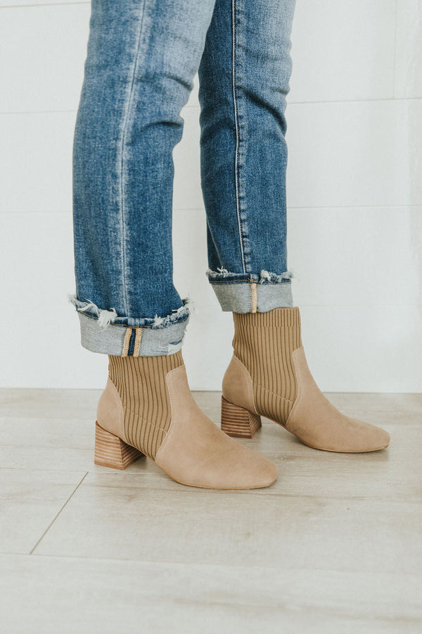Geraldine Taupe Sock Bootie