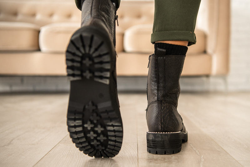 Conquest Snake Print Combat Boot