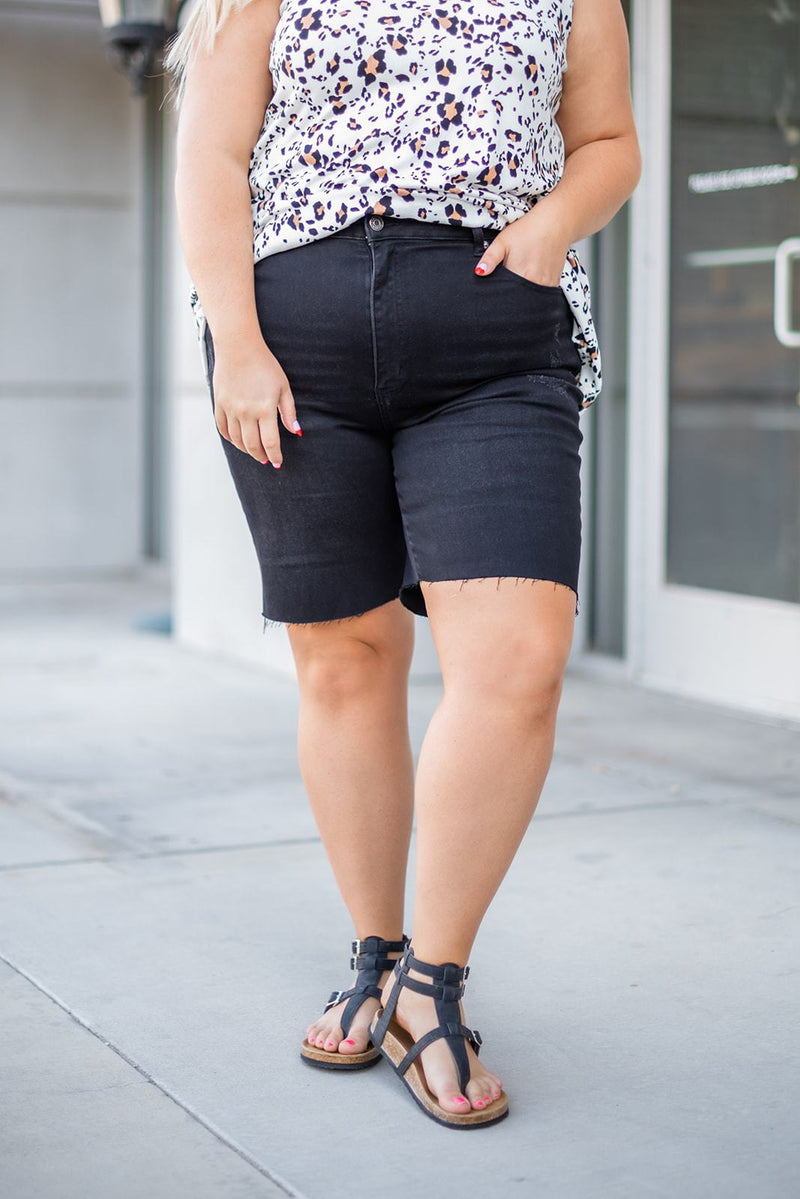 Worth The Wait Raw Hem Shorts