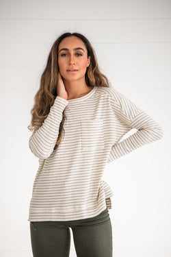 Keep It Casual Ribbed Striped Top